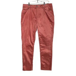 LC Lauren Conrad Rose Pink Velvet‎ High Rise Skinny Jeans Pants sz 18, 38 waist